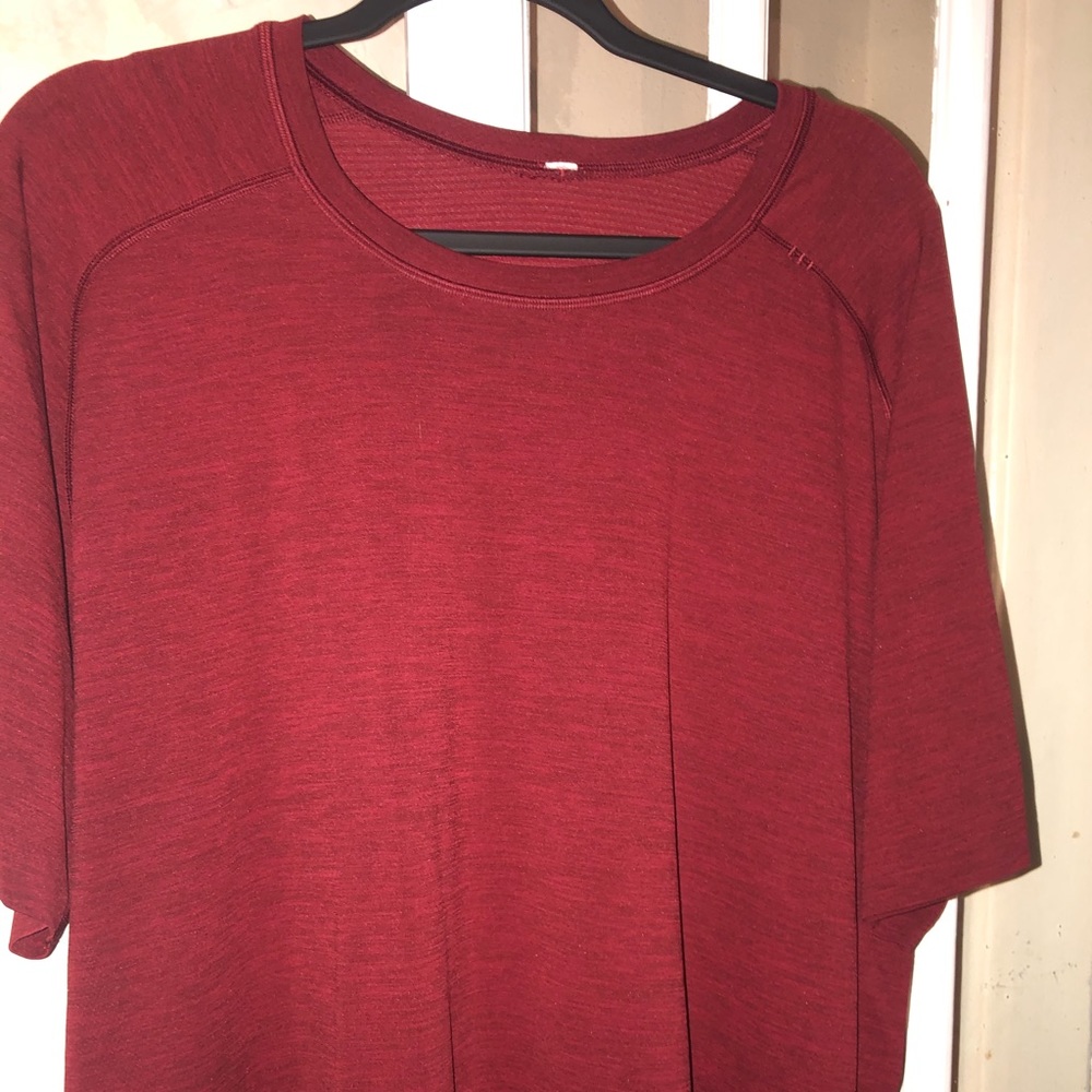 Lululemon Men’s Xxl Maroon/Red Ss T-shirt No Flaws